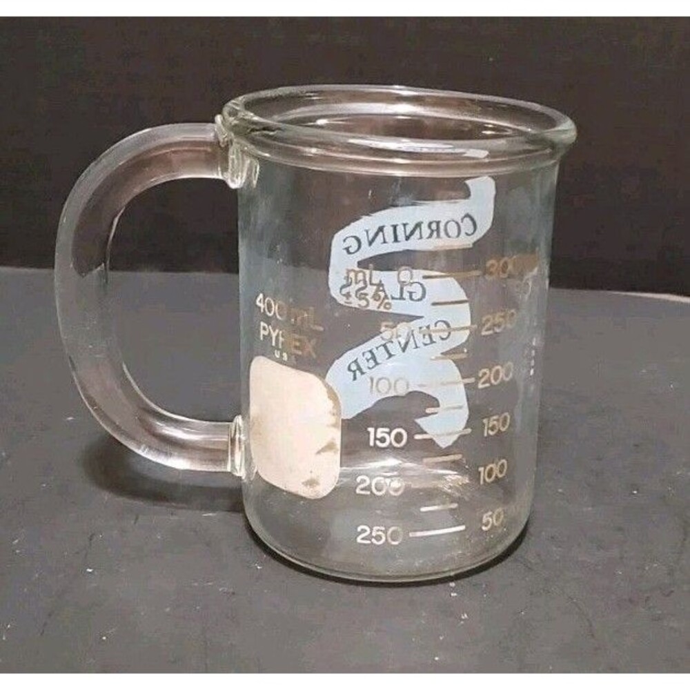 400mL Beaker Pyrex Corning Glass Center Lab Measuring Cup Mug USA Very Rare Vtg